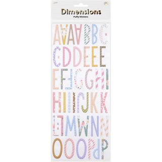 DIMENSIONS  PUFFY ALPHA FLORAL STICKERS