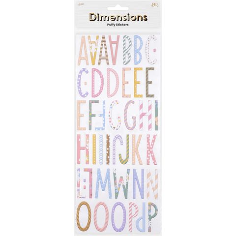 DIMENSIONS  PUFFY ALPHA FLORAL STICKERS