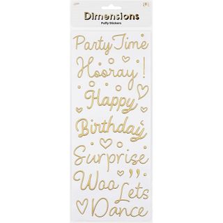 DIMENSIONS  PUFFY PHRASE PARTY STICKERS