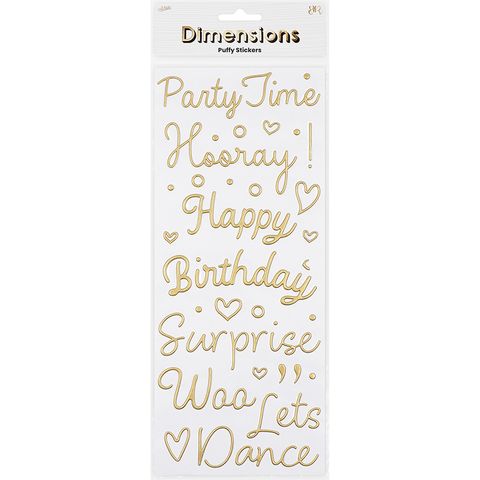 DIMENSIONS  PUFFY PHRASE PARTY STICKERS