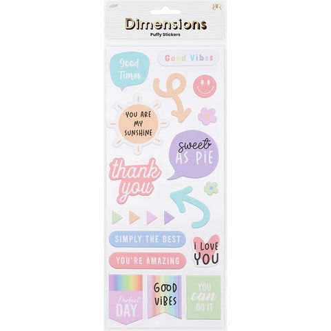 PUFFY PHRASE GOOD VIBES STICKERS