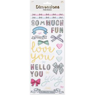 DIMENSIONS  PUFFY PHRASE LOVE STICKERS