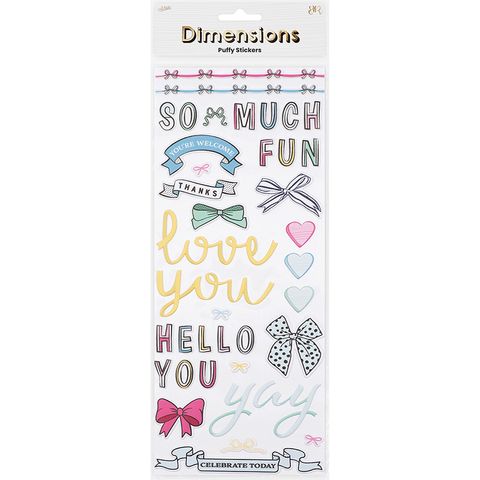 DIMENSIONS  PUFFY PHRASE LOVE STICKERS