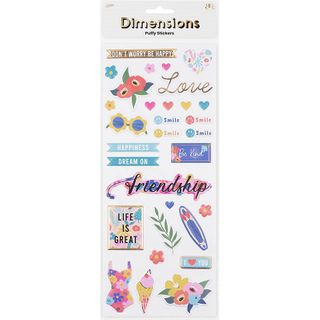 DIMENSIONS  PUFFY PHRASE LIFE STICKERS