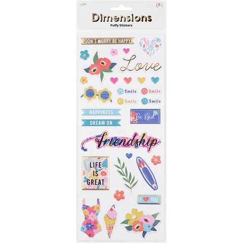 DIMENSIONS  PUFFY PHRASE LIFE STICKERS