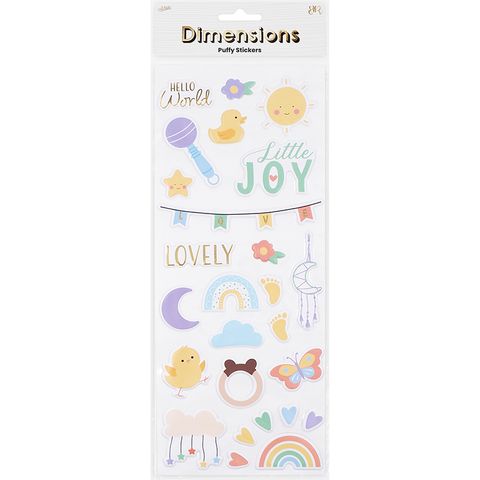 DIMENSIONS  PUFFY PHRASE JOYFUL STICKERS