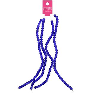 STRUNG GLASS RND BEADS BT BLUE 6MM 140PC