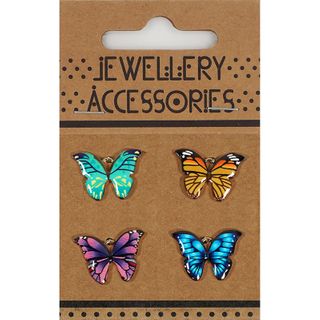 CHRM ENAMEL 4PC VINT BFLIES