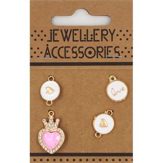 CHRM ENAMEL 4PC LOVE HEART CROWN