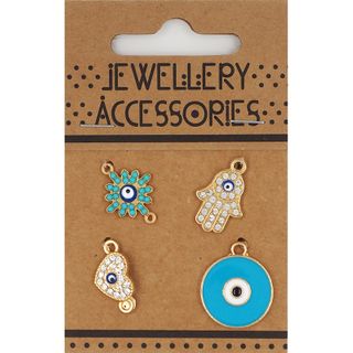 CHARM ENAMEL 4PC EVIL EYES