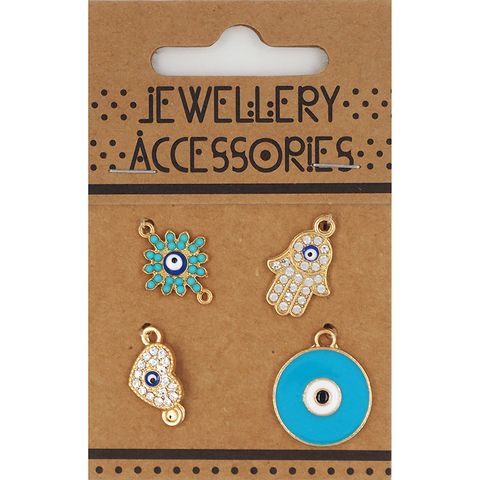 CHARM ENAMEL 4PC EVIL EYES