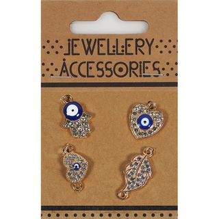 CHARM ENAMEL 4PC EVIL EYE SET