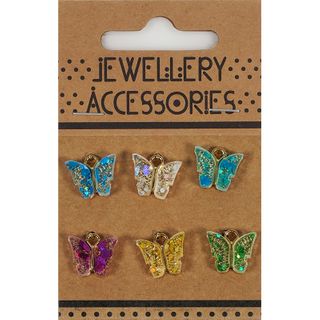 CHRM RESIN 6PC BFLIES