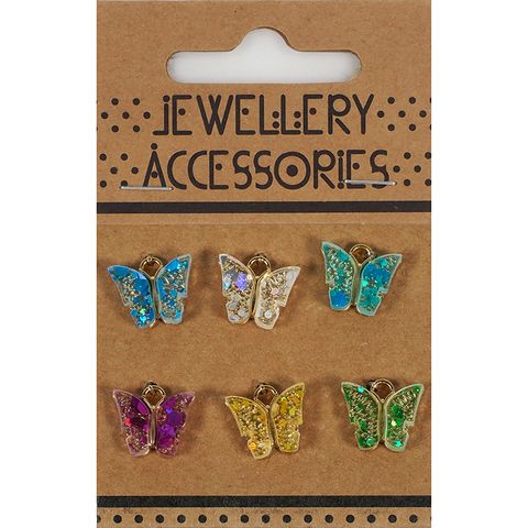 CHRM RESIN 6PC BFLIES
