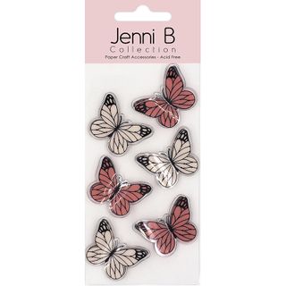 JENNI B 3D BUTTERFLY PALE CORAL 6PC