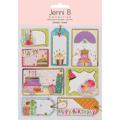 JENNI B HANDMADE BDAY TAG 8PC