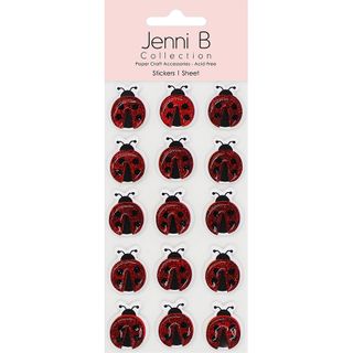 Jenni B Sticker Ladybirds Resin 15pc