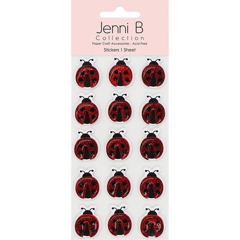Jenni B Sticker Ladybirds Resin 15pc