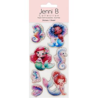Jenni B Sticker Mermaids Resin 7pc