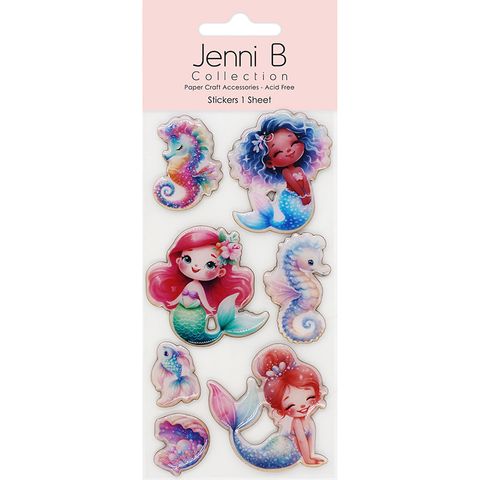 Jenni B Sticker Mermaids Resin 7pc