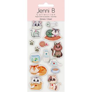 Jenni B Sticker Kitty Sparkle 14pc