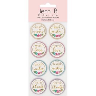Jenni B Sticker Best wishes Sparkle 8pc