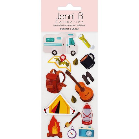 Jenni B Sticker Camping adv Resin 15pc