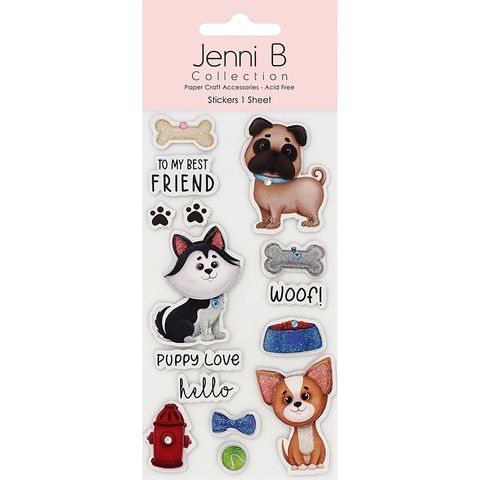 Jenni B Sticker Puppy love Sparkle 15pc