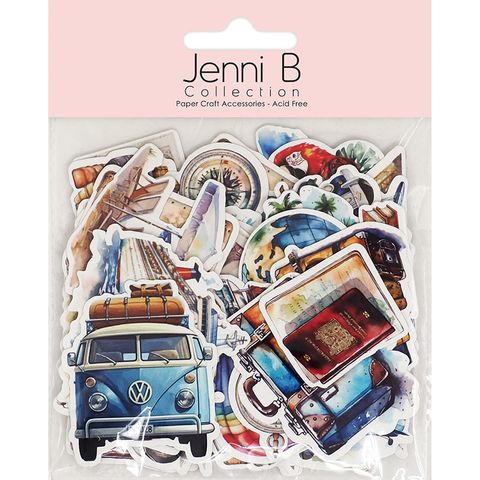 Jenni B Diecuts Ephemera Travel  50pc