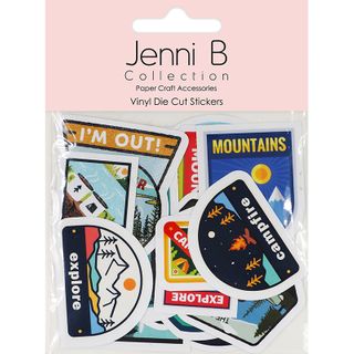 Jenni B Diecut Sticker Travel Badge 20pc