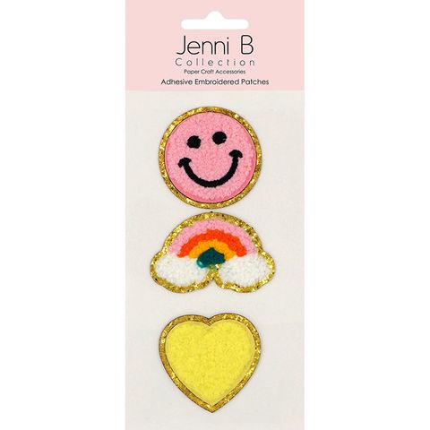Jenni B Adhesive Emb Patches Rainbow 3pc