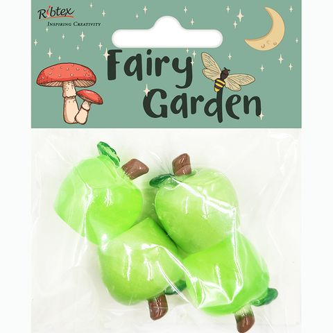 MINI RESIN GREEN APPLES 4PC