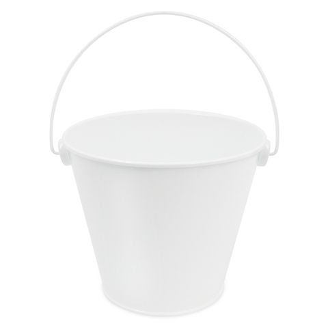 METAL BUCKET LRG WHITE 1PC