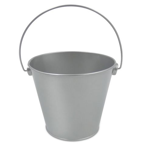 METAL BUCKET LRG SILVER 1PC
