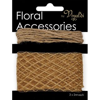 FLORAL RIBBON RUSTIC 45MM STRING PK