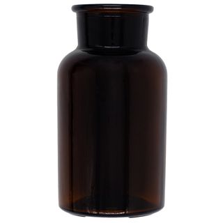 FLOWER JAR CYLINDER LRG AMBER 1PC