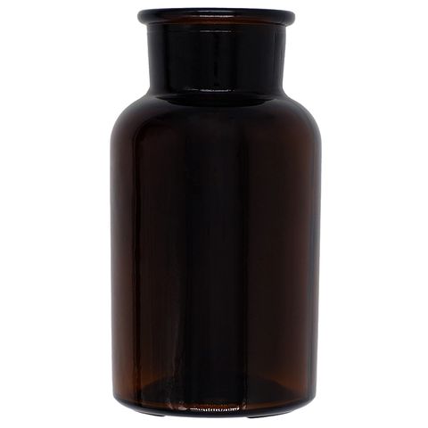 FLOWER JAR CYLINDER LRG AMBER 1PC