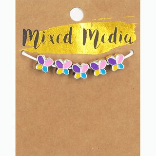 MINI ENAMEL BD SILV MULTI BFLY 5PC