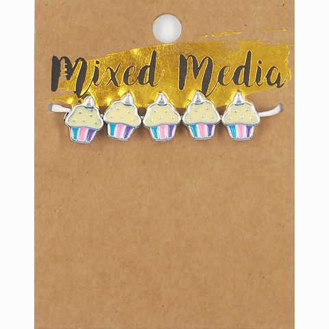 MINI ENAMEL BD SILV MULTI CAKE 5PC