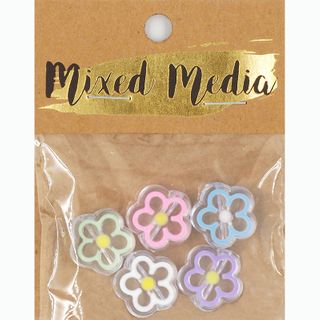 ENAMEL FILLED FLOWER OUTLINE BD 5PC