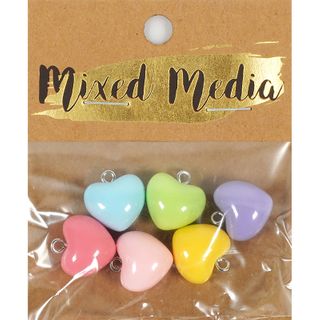 MM BUBBLE HEART CHARMS 6PC