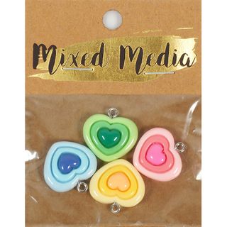 MM HEART IN HEART CHARMS 4PC