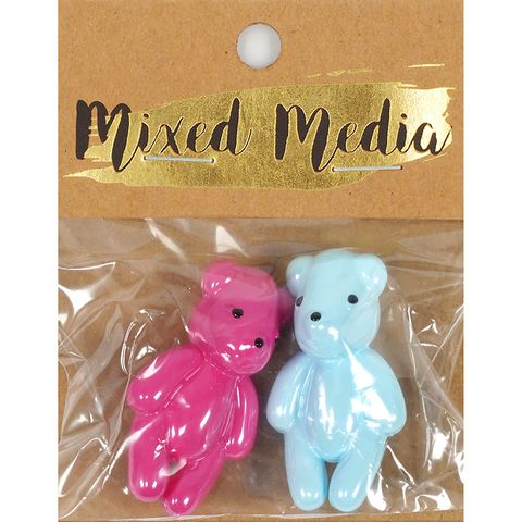 MM TEDDY BEAR BEADS 2PC
