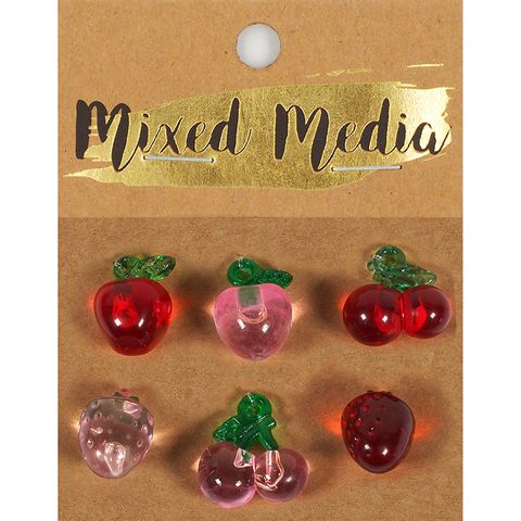 MM APPLE CHERRY STRAWBERRY PENDANTS 6PC