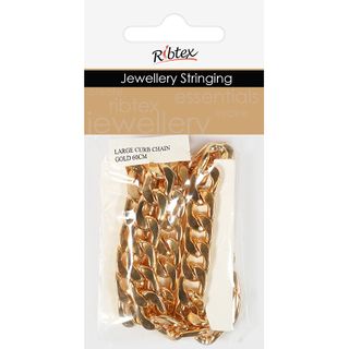 JF LARGE CURB CHAIN GOLD 60CM