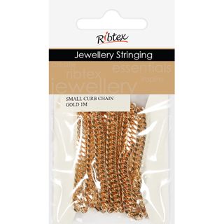 JF SMALL CURB CHAIN GOLD 1M