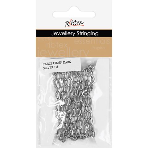 JF CABLE CHAIN DARK SILVER 1M