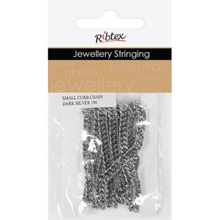 JF SMALL CURB CHAIN DARK SILVER 1M