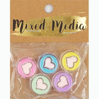 ENAMEL FILLED CLR HEART BD 5PC