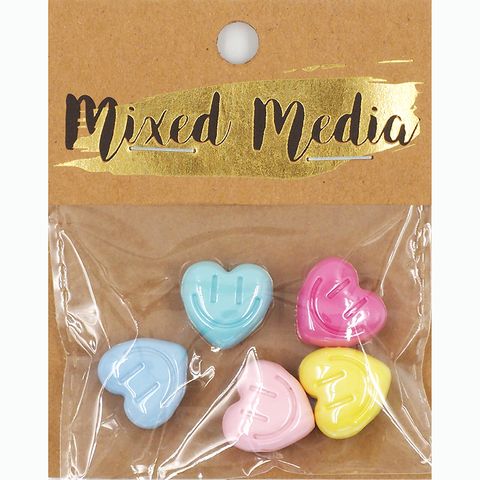 HEART SMILEY AB BD 15MM 5PC